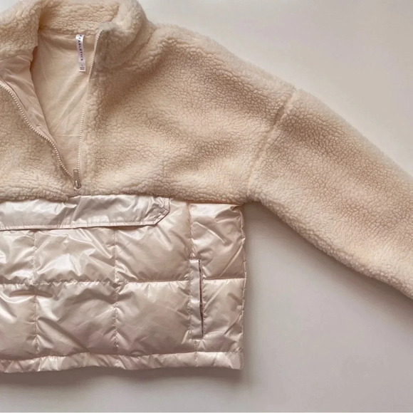 FABLETICS Nelly Mixed Media Half Zip Cream Size Large - Picture 11 of 16